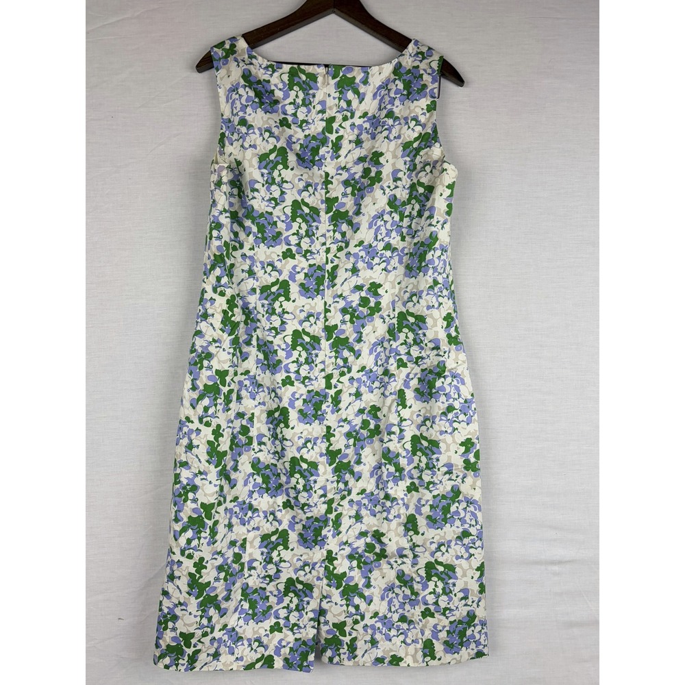 Brooks Brothers 346 Womens Floral Sleeveless Sheath Dress Green Purple Size 12 - Picture 7 of 9